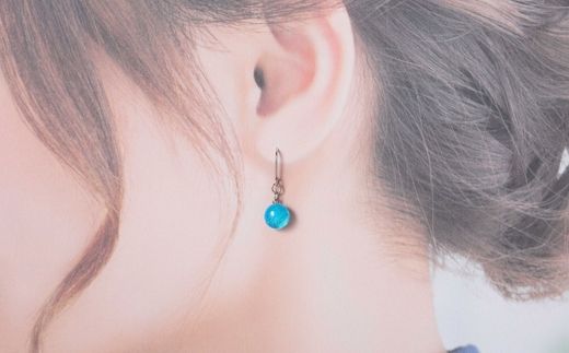 2467.ジュエリー ピアス アクセサリー 湖水 ガラス細工 ハンドメイド 手作り 北海道 弟子屈町