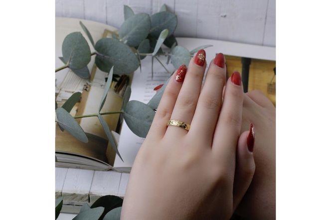 【O53-002】ハワイアンリング イエローゴールド（葉）