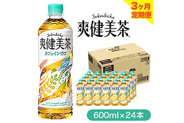 ★ 3ヶ月 定期便 ★ 爽健美茶 600ml×24本 コカ・コーラボトラーズジャパン（株） 《お申込み月翌月から出荷開始》 和歌山県 紀の川市 お茶 茶 ハトムギ 玄米 月見草---wsk_ccsokentei_22_35000_mo3num1---