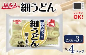 099H2511 麺名人 国産小麦 細うどん 12食【個包装 冷凍 惣菜 麺 簡単調理 一人暮らし】