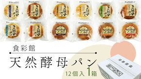 食彩館 天然 酵母パン 1箱 ( 12個 ) 食べ比べ セット 長期保存 災害用 保存料 イーストフード 不使用 子ども おやつ デニッシュ チョコ チーズ 朝食 パン ぱん [DA009us]