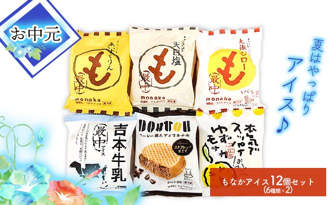 ★お中元★高知アイスの「もなかアイス」12個セット（6種類×２）