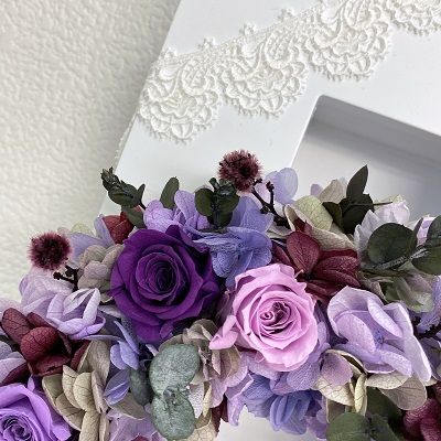 AJ120-1　プリザーブドフラワー　【クロッシュ パープル】春日部市シュガーパイン