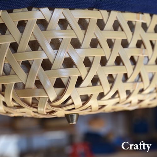 BB002-2-1　竹と牛革のカゴバッグ　ブルー