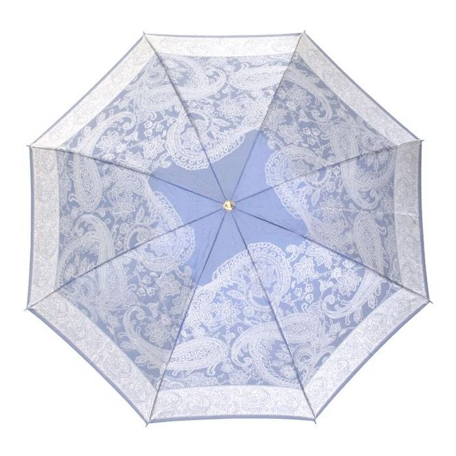 槙田商店【晴雨兼用 折りたたみ傘】kirie ペイズリー:ミステリアスブルー FAA5032