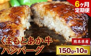 【6ヶ月定期便】 【希少和牛】ハンバーグ 熊本県産 あか牛ハンバーグ 150g × 10個 長洲501 《お申込み月の翌月から出荷開始》定期 計6回お届け 熊本県 長洲町 送料無料 牛肉 肉 あか牛 定期便---sn_f501akhbtei_23_73500_mo6num1---