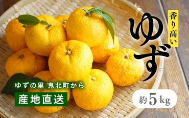 愛媛県鬼北町産ゆず　約5kg【 果物 柑橘 国産 日本産 香りが強い 良質なゆず ゆずの里 産地直送 ゆずジャム ゆず茶 】※2024年10月中旬～11月下旬頃に順次発送予定