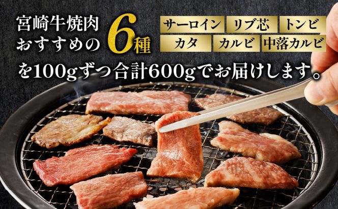 宮崎牛 焼肉食べ比べ6種盛 600g_M243-031