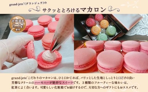 2474. バスクチーズケーキ 5号 15cm マカロン 3種 3個 grand-jete' チーズケーキ いちご パッションマンゴー ピスタチオ 苺 マンゴー スイーツ お菓子 冷凍 ガラス工房 グランジュテ 送料無料 北海道 弟子屈町