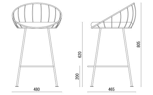 D151-01 Hoopカウンターチェア SH620mm （鉄製家具/家具）