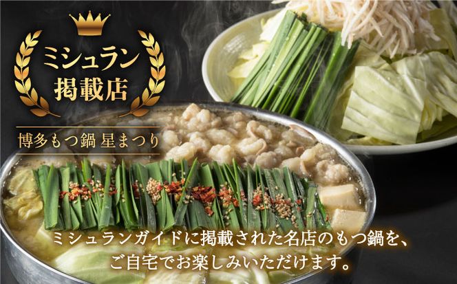 ☆ミシュラン掲載☆国産牛もつ鍋みそ味セット(2～3人前)《築上町》【博多もつ鍋 星まつり】[ABDH006]