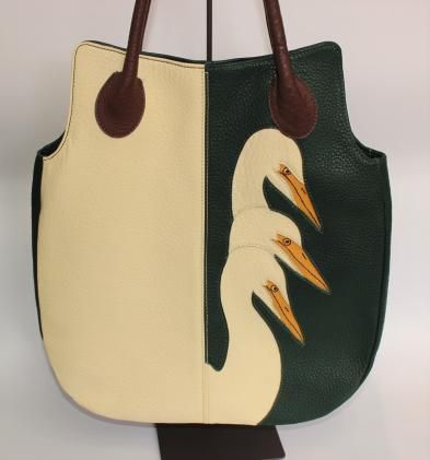 「鞄工房　香」二色トートバッグ 鳥 FAA3037