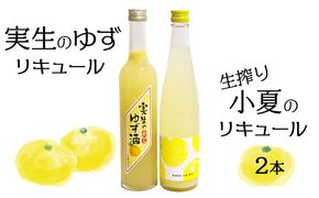 高知の特産品「実生のゆず」と「小夏」で作ったリキュールセット　～2本入り～