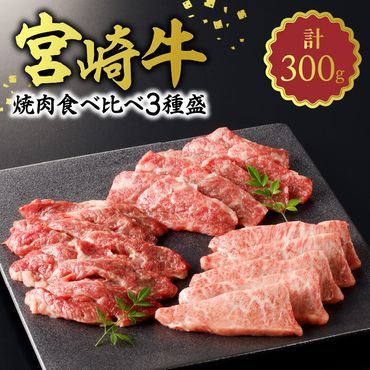 宮崎牛焼肉食べ比べ3種盛合計300g N0140-A580