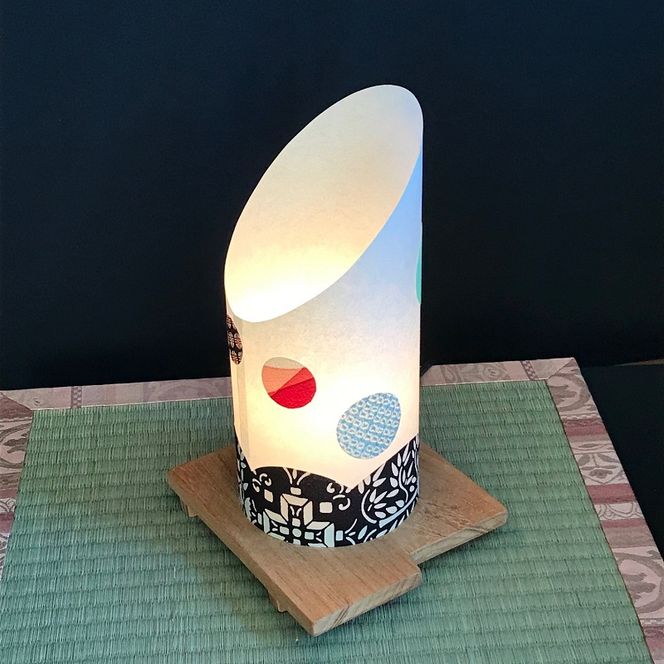 020C219 着物生地で作ったおしゃれな行灯（あんどん）  おしゃれ玉