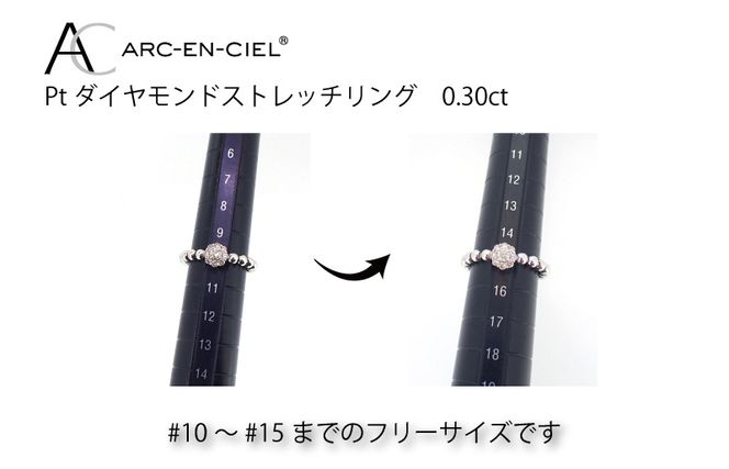 J027-4 ARC-EN-CIEL プラチナ ダイヤリング（計0.3ct）【鑑別書付き ジュエリー プレゼント ギフト ファッション アクセサリー 贈り物 贈答 お祝い 記念日】