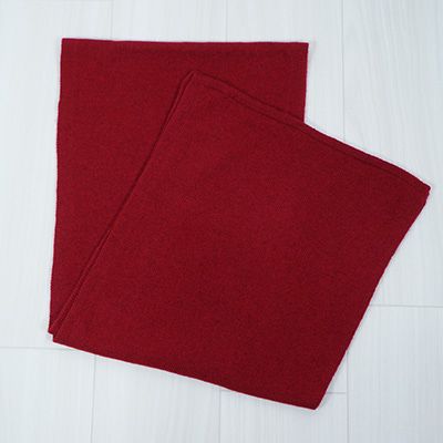 E1402国産カシミヤ糸使用国内生産カシミヤ１００％マフラー（ワイン） 