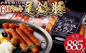 【PREMIUM PORK】尾鈴豚ハム・ソーセージ詰め合わせ 6種セット【 肉 豚肉 ぶた 豚 国産 九州産 宮崎県産 ハム ソーセージ 加工品 】 [C09209]