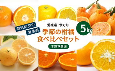 【農家厳選】木野本農園　季節の柑橘食べ比べセット 5kg ※着日指定不可 ※2024年1月上旬～5月下旬頃に順次発送予定