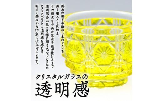 島津薩摩切子　猪口（大） cut18　K010-003