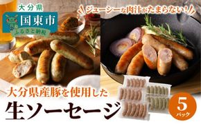 【要加熱】ジューシーな肉汁が堪らない！大分県産豚を使用した生ソーセージ（粗挽き・バジル計30本）_2097R