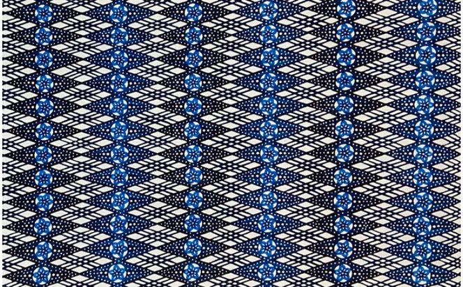 【玉那覇紅型工房】六通帯地「菱形に梅文様」