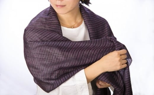 大島紬　黒キイトストール　K040-003