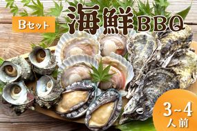 大満足！京丹後・海鮮BBQ　Bセット　貝づくし蒸しアワビ付　4種14品（3～4人前）　YK00107