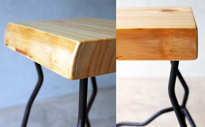 ヒノキ耳付きのスツール（Novo）45cm E-mp-A18A