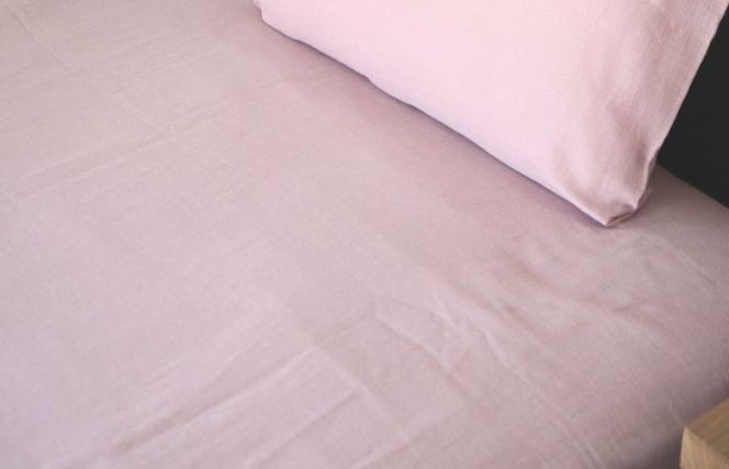 G1937 【tissu de coton/ダブルガーゼ】泉州南部織 シングルフラットシーツ 1枚（くすみ桜）