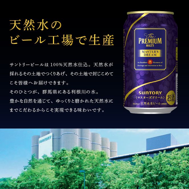 ≪最短翌日発送！≫ 【サントリービール】 マスターズドリーム 350ml×24本 群馬県 千代田町 送料無料 お取り寄せ お酒 生ビール ギフト 贈り物 プレゼント 人気 おすすめ コロナ 家飲み 晩酌 バーベキュー キャンプ ソロキャン アウトドア 濃密 贅沢 ご褒美