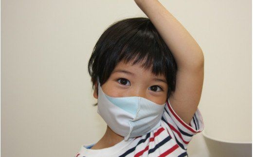 フィット感抜群！水着素材のクロッツマスク2枚ブルー系【子ども用】_1556R