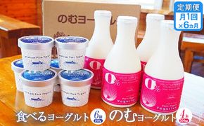 【定期便：全６回】のむヨーグルト500ml×4本と食べるヨーグルト100g×6個【11165】