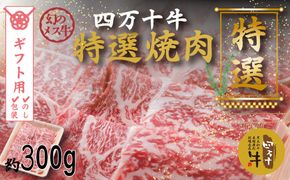 【ギフト用（包装・のし対応）】R5-976G．幻のメス牛 四万十牛特選焼肉（約300ｇ）