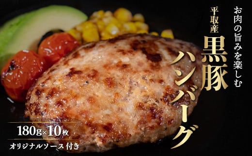 平取産黒豚ハンバーグ180ｇ10枚　オリジナルソース付 ふるさと納税 人気 おすすめ ランキング 黒豚 肉 ハンバーグ 北海道 平取町 送料無料 BRTB030