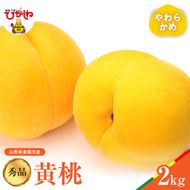 【2025年産　先行予約】黄桃 品種おまかせ 秀品2kg(やわらかめ) 山形県 東根市　hi004-hi062-027-2