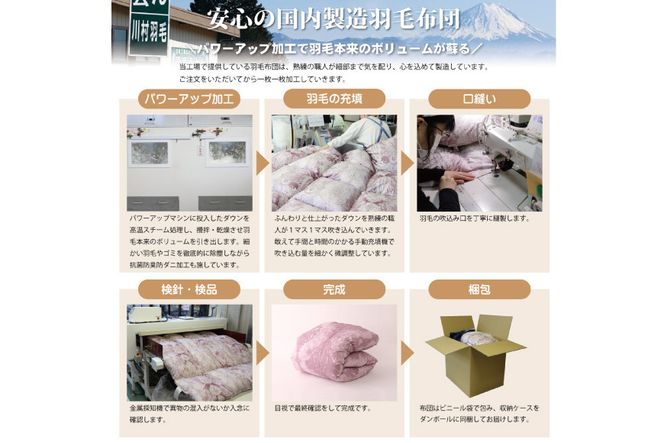 【春秋用】 中厚 羽毛 合掛け 布団 シングル マザーグースダウン 95％ ポーランド産 0.7kg ( アリーチェ 赤 )  [川村羽毛 山梨県 韮崎市 20743616] 羽毛布団 日本製 プレミアムゴールドラベル