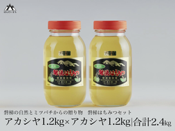 国産純粋はちみつ 天然 農林水産大臣賞 磐梯はちみつ 1200g［瓶］ 1.2kg 2400g 2.4kg 2個セット 2個 はちみつセット アカシヤはちみつ アカシヤみつ アカシヤ蜜 国産 1200g×2 産地直送 無添加