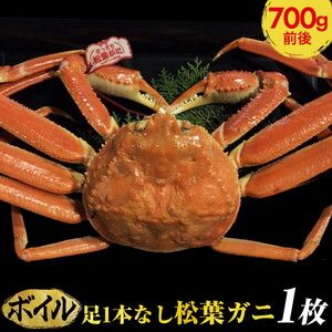 【ボイル】足1本なし松葉ガニ　中1枚（700g前後）【着日指定不可】 ※2024年11月上旬～2025年3月下旬頃に順次発送予定《かに カニ 蟹》