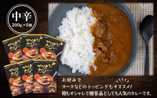 びらとり和牛カレー中辛200g×６箱 ふるさと納税 人気 おすすめ ランキング びらとり和牛 平取和牛 和牛 カレー 中辛 北海道 平取町 送料無料 BRTH019