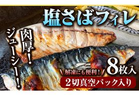 塩さばフィレ8枚入(真空パック入) 魚鶴商店《30日以内に出荷予定(土日祝除く)》 和歌山県 日高町 さば 塩サバ 鯖---wsh_futssbf_30d_23_11000_8p---