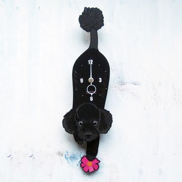 プードル（黒）-犬の振り子時計 C-CD-004A