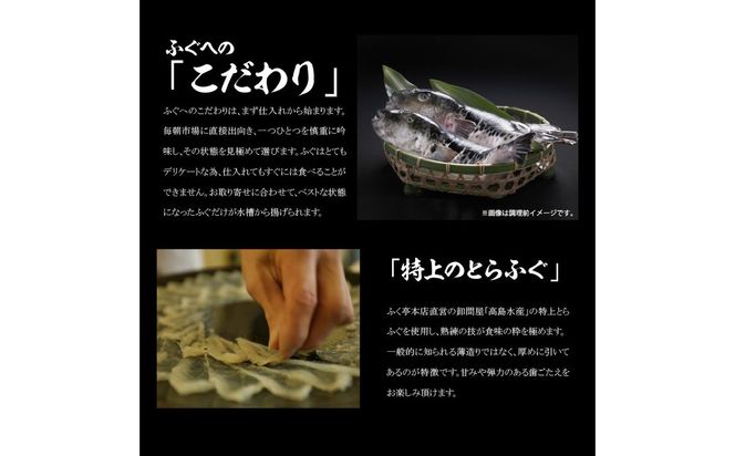 【E05010】【10月20日以降配送】ふく亭　本店　とらふぐ　ふぐ刺し　ふぐちりセット（4～5人前　白子付き）