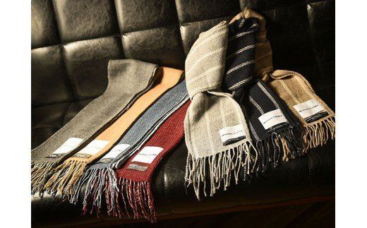 D15-05 WOOLTONE リバーシブルフリンジストール スモールサイズ【PER（ライトグレー×ペールグレー）】