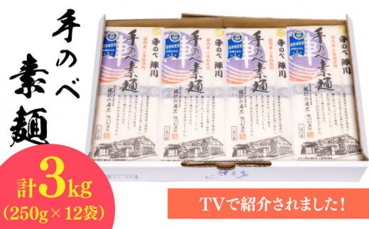 【手のべ陣川】 島原 手延べ そうめん 3kg/SC-35/ 袋入/ 南島原市 / ながいけ [SCH017] 