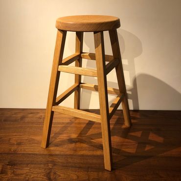 四方転びのハイスツール / 丸椅子 キッチンスツール カウンタースツール 伝統工法 無垢材