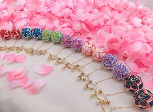 【イヤリング】御殿場支え愛セット　ーブルーティー・桜彩SAYAてまりー