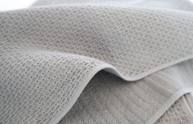 G1905 【ソフトハニカム】泉州南部織 フェイスタオル3枚セット（グレー）+ソフトハニカム織ハーフハンカチ1枚