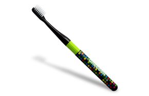 010B565 【日本製】歯ブラシ GReeeeＮ ハブラシ 黒（ヒデ）6本