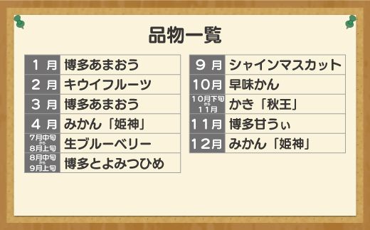 【定期便/年11回】JAむなかた厳選！旬のフルーツ定期便【JAほたるの里】_HB0171